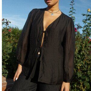 Meera Blouse Lisa Says Gah - Black Organza - XL only